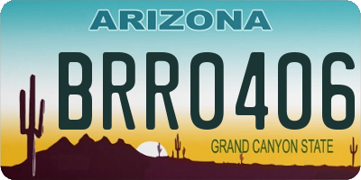 AZ license plate BRR0406