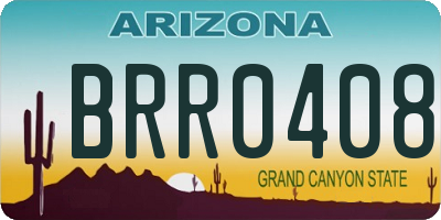 AZ license plate BRR0408