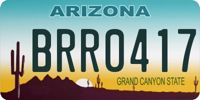 AZ license plate BRR0417