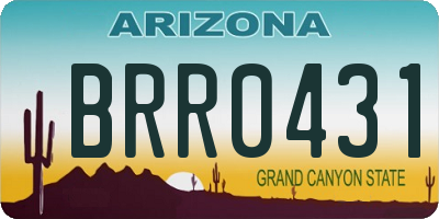 AZ license plate BRR0431