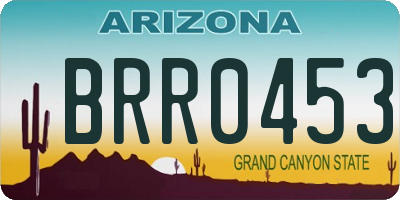 AZ license plate BRR0453