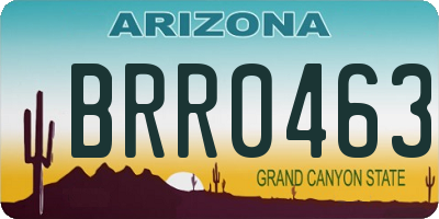 AZ license plate BRR0463