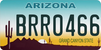 AZ license plate BRR0466