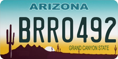 AZ license plate BRR0492