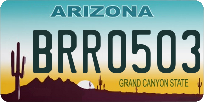 AZ license plate BRR0503