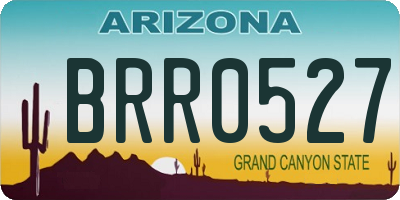 AZ license plate BRR0527