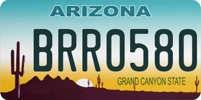 AZ license plate BRR0580