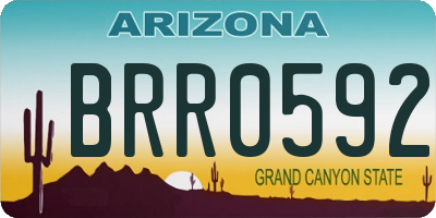 AZ license plate BRR0592