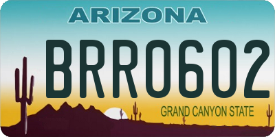 AZ license plate BRR0602