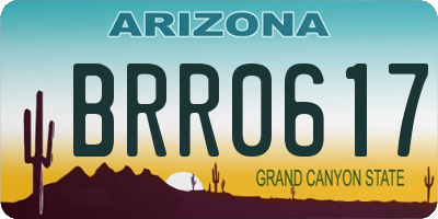 AZ license plate BRR0617