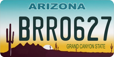AZ license plate BRR0627
