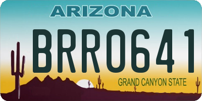 AZ license plate BRR0641
