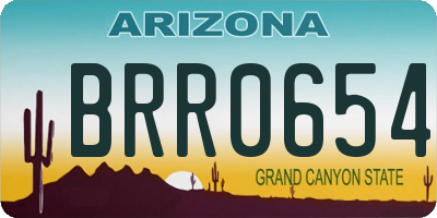 AZ license plate BRR0654