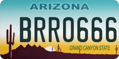 AZ license plate BRR0666