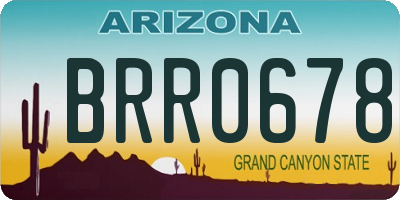 AZ license plate BRR0678