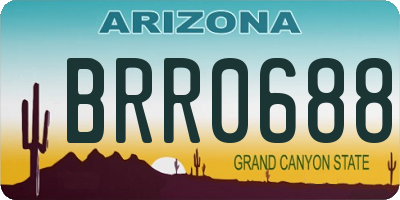 AZ license plate BRR0688