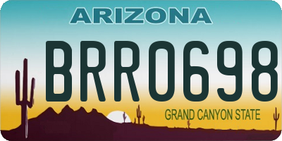 AZ license plate BRR0698