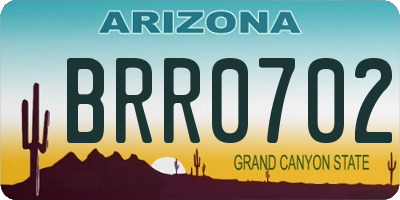 AZ license plate BRR0702