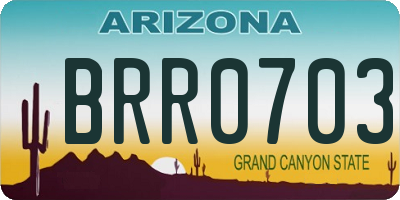 AZ license plate BRR0703