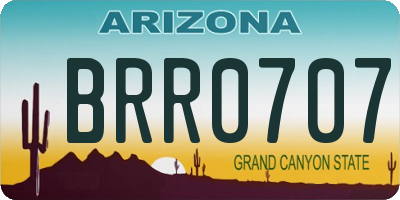 AZ license plate BRR0707
