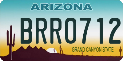 AZ license plate BRR0712