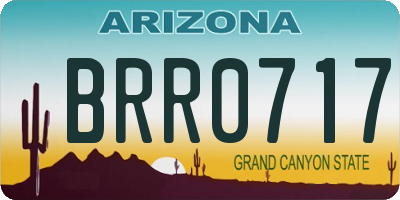 AZ license plate BRR0717