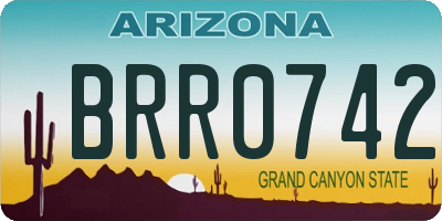 AZ license plate BRR0742