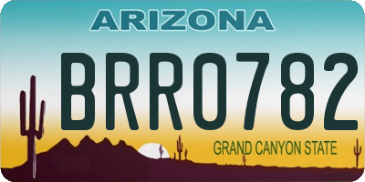 AZ license plate BRR0782