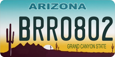 AZ license plate BRR0802