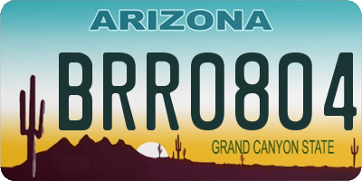 AZ license plate BRR0804