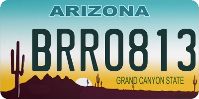 AZ license plate BRR0813