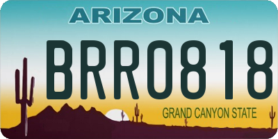 AZ license plate BRR0818
