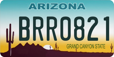 AZ license plate BRR0821