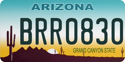 AZ license plate BRR0830