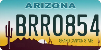 AZ license plate BRR0854