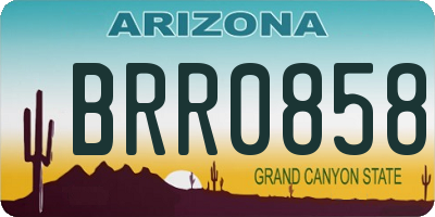 AZ license plate BRR0858