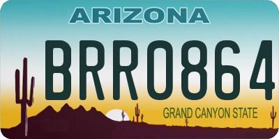 AZ license plate BRR0864