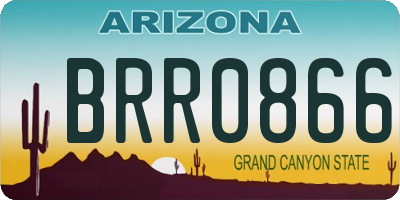 AZ license plate BRR0866