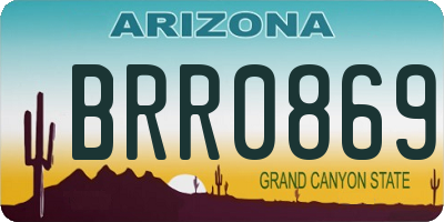 AZ license plate BRR0869