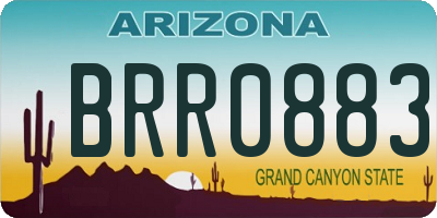 AZ license plate BRR0883