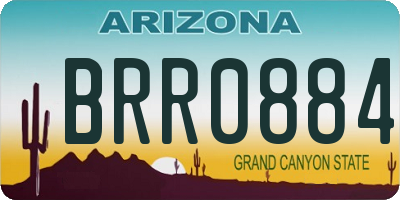 AZ license plate BRR0884