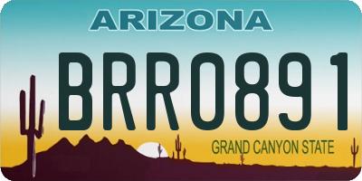 AZ license plate BRR0891