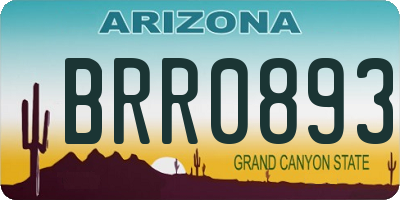 AZ license plate BRR0893