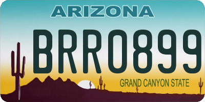 AZ license plate BRR0899