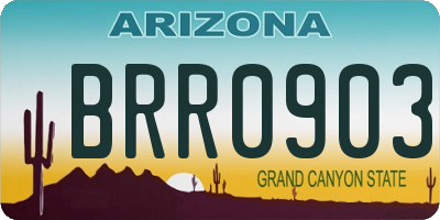 AZ license plate BRR0903