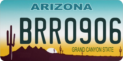 AZ license plate BRR0906
