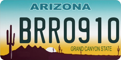 AZ license plate BRR0910