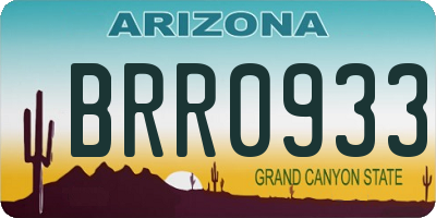 AZ license plate BRR0933