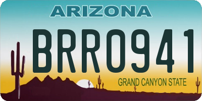 AZ license plate BRR0941