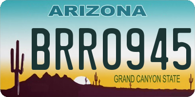 AZ license plate BRR0945